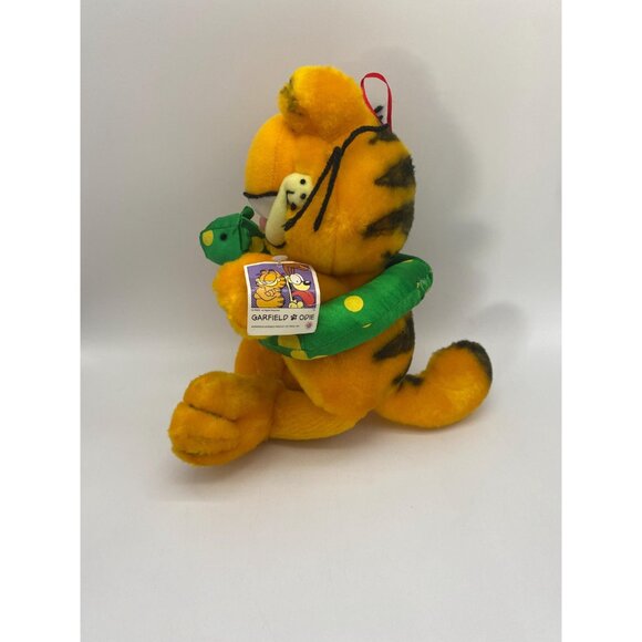 Pool Party Garfield Plush: Vintage Cartoon Cat Collectible from Nanco - Picture 5 of 10